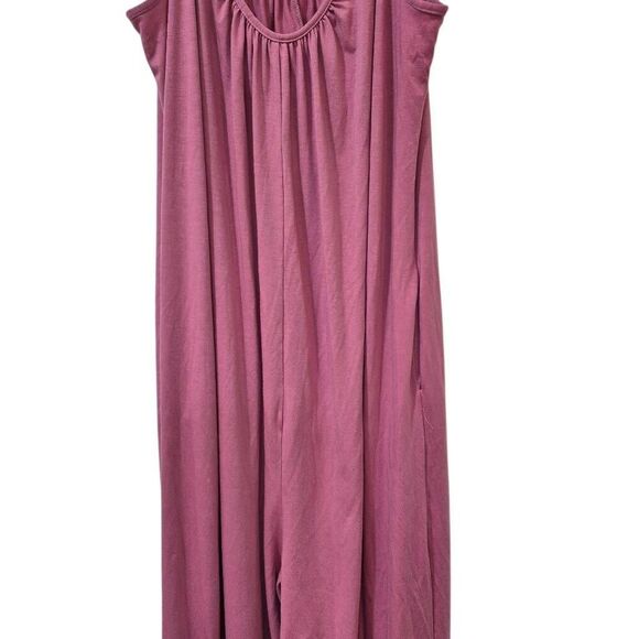 Amazon Women's Dusty Pink Poly/Spandex Jersey Knit Adj Straps Overalls Jumpsuit - Picture 12 of 13